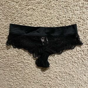 NWT PINK Victoria’s Secret Black Lace Low Rise Cheekster Panty